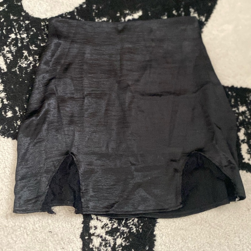 Satin mini skirt